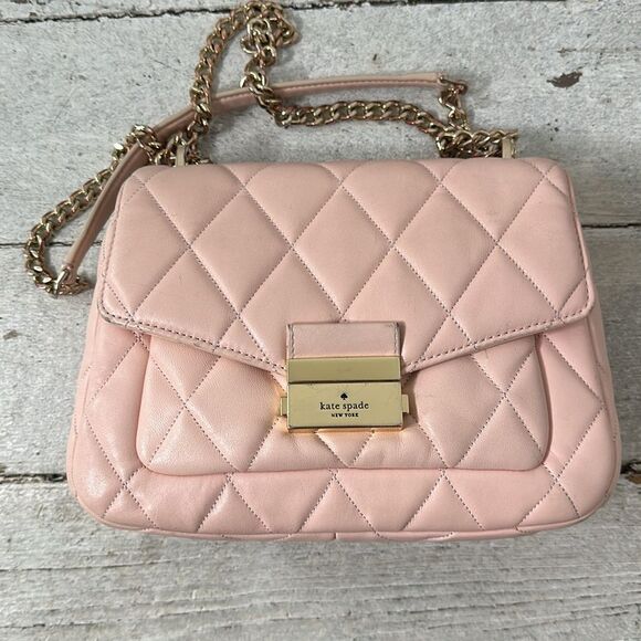 Kate Spade Pink Carey Quilted Flap Shoulder / Crossbody Bag - Picture 8 of 11